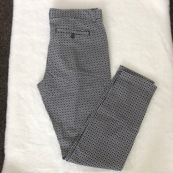 Gap slim fit cotton black/white print pants size 8 - Picture 1 of 4